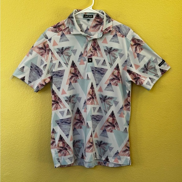 Bad Birdie “Cali Print Stretch Golf Polo” Size Small Excellent Condition! - Picture 7 of 11